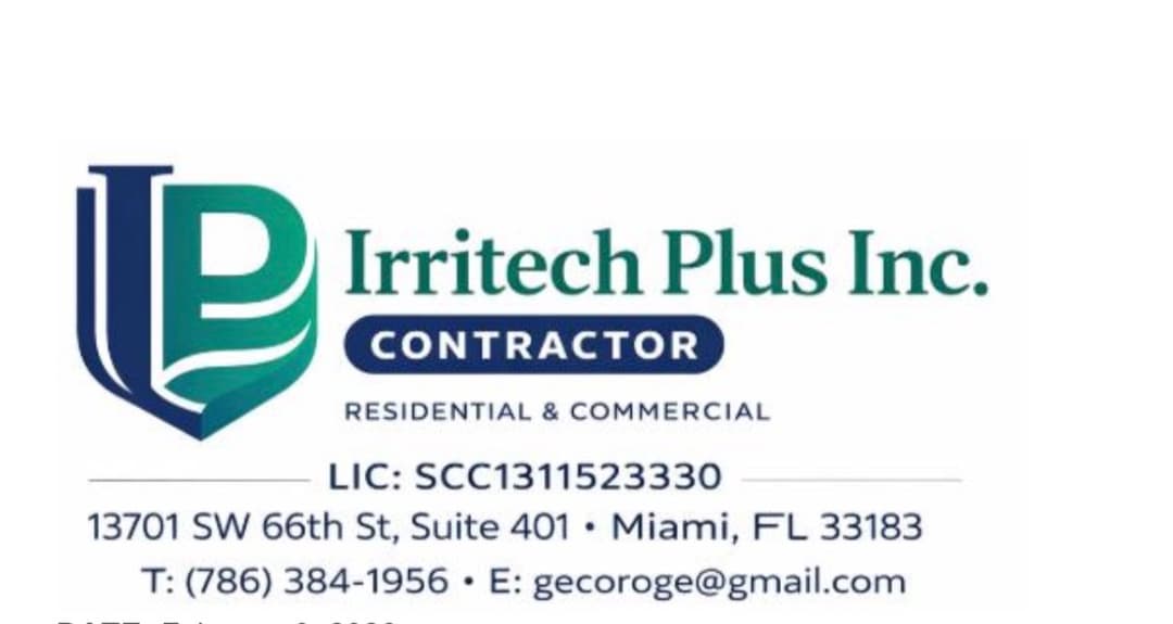 Irritech Plus Inc. — Licensed Contractor